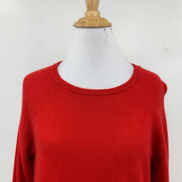 J Crew Sweater Womens S Small Red Brown Elbow Patches Buttons Detail Wool Blend - Picture 3 of 13